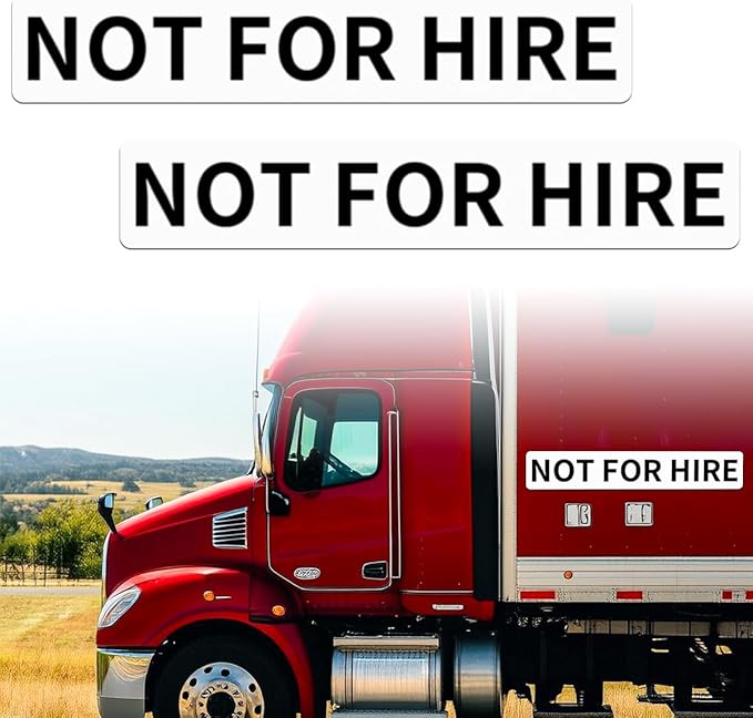 Not for Hire Magnets for Trucks & Vans - 2 Pack Heavy Duty Magnetic Signs - 3.5 x 21 Inch Magnetic Stickers for Commercial Vehicles, Trucks, Trailers - Meets US DOT Display Guidelines