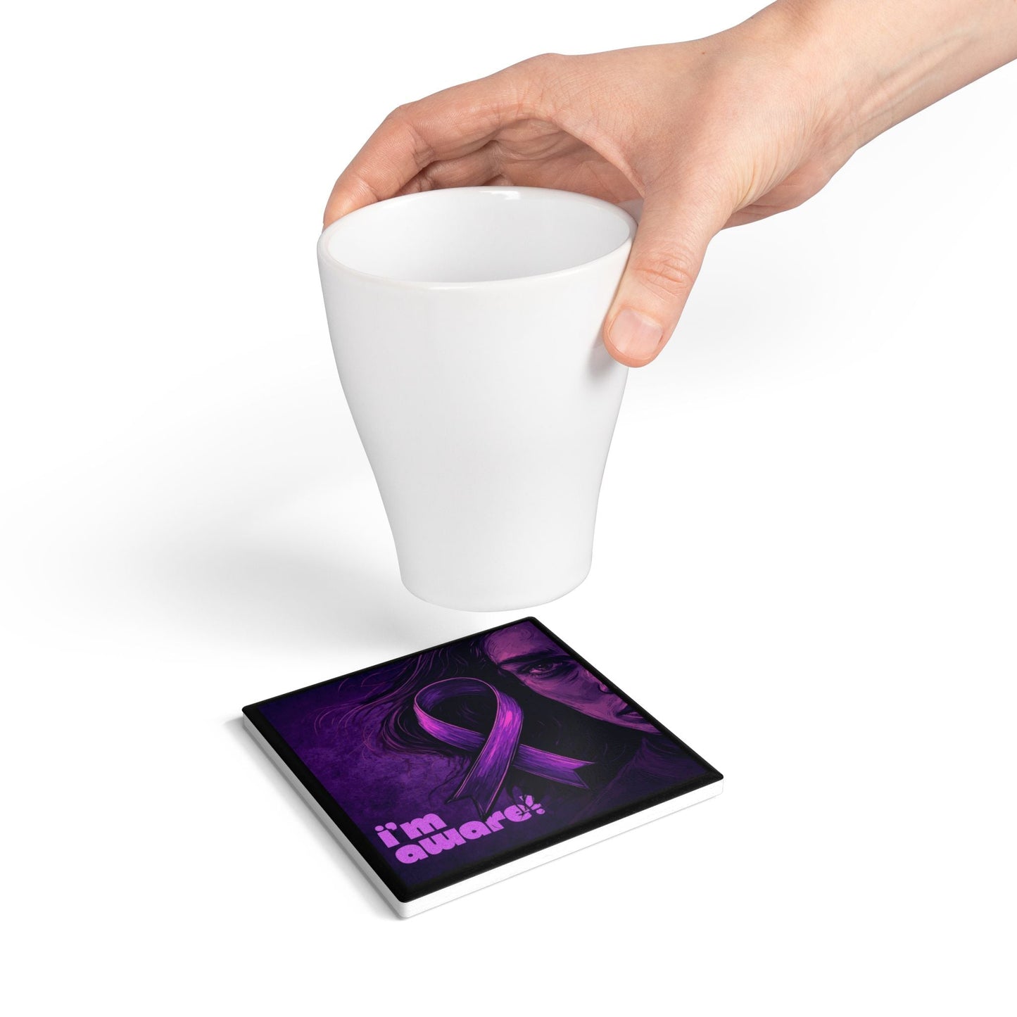 Epilepsy Awareness Ribbon Coaster Set
