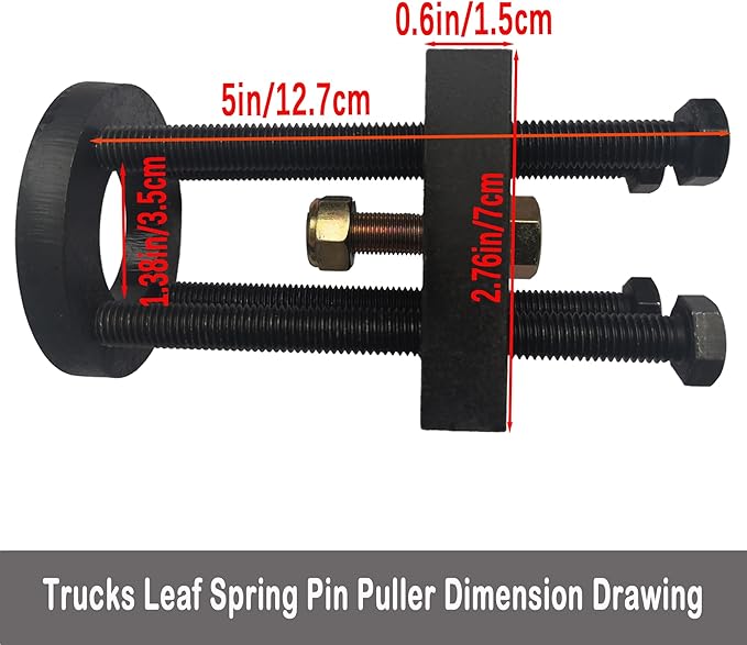 Truck Leaf Spring Pin Puller, Double Eye Springs Pins Puller, Rear Leaf Spring Center Bolt Axle Pin Puller, Truck Repair Tools Suitable for Heavy Commercial Vehicle,Semi Trucks,Bus.