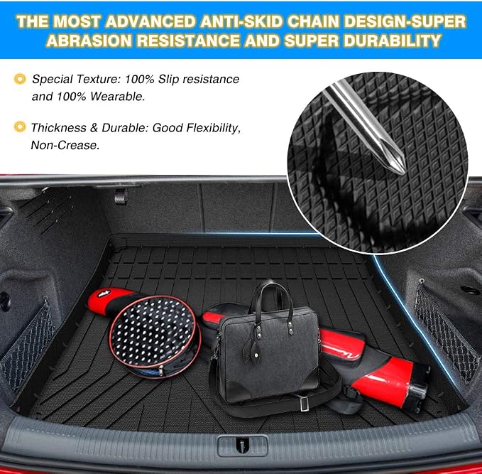 Cargo Liner Fits for Audi A4 / S4 2017 2018 2019 2020 2021 2022 2023 2024 Cargo Mat Trunk Liner Heavy Duty(Not for A4 All-Road Models)