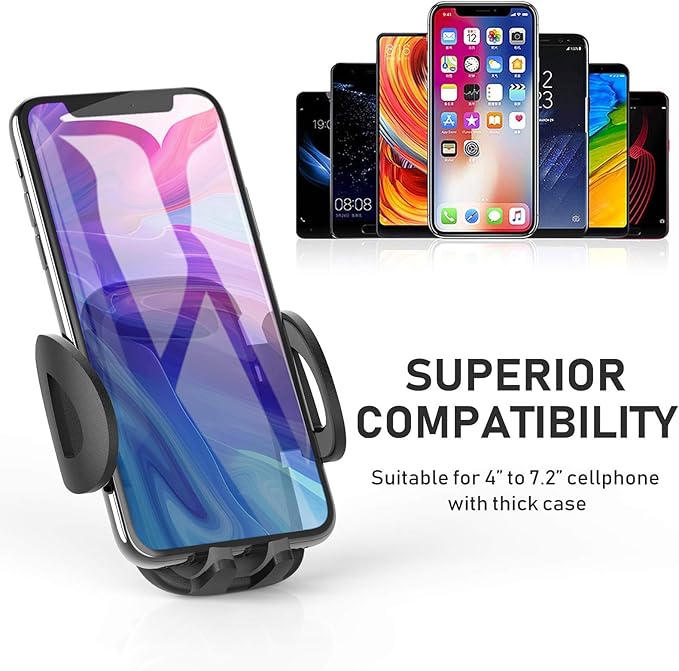Phone Holders for Your Car, Cup Holder Phone Mount, Universal Adjustable Gooseneck Cup Holder Cradle Car Mount for iPhone 17/16/15/14/13/12/11/Pro Max/X/Xs/XsMax/8/8Plus,Samsung,Huawei,LG, Sony(Black)