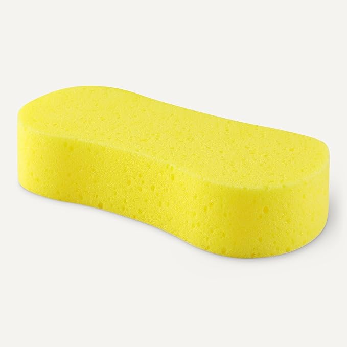 Amazon Basics Jumbo Sponges for Car Cleaning, Bodywork & Windows, Large, Yellow, Pack of 3