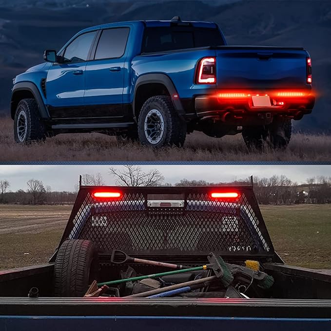 Nilight 2PCS 10Inch 15 LED Red Trailer Light Bar for Park Stop Turn Tail Brake Lights IP67 Waterproof Marker ID Clearance Strip for Truck Golf Cart Pickups Boats