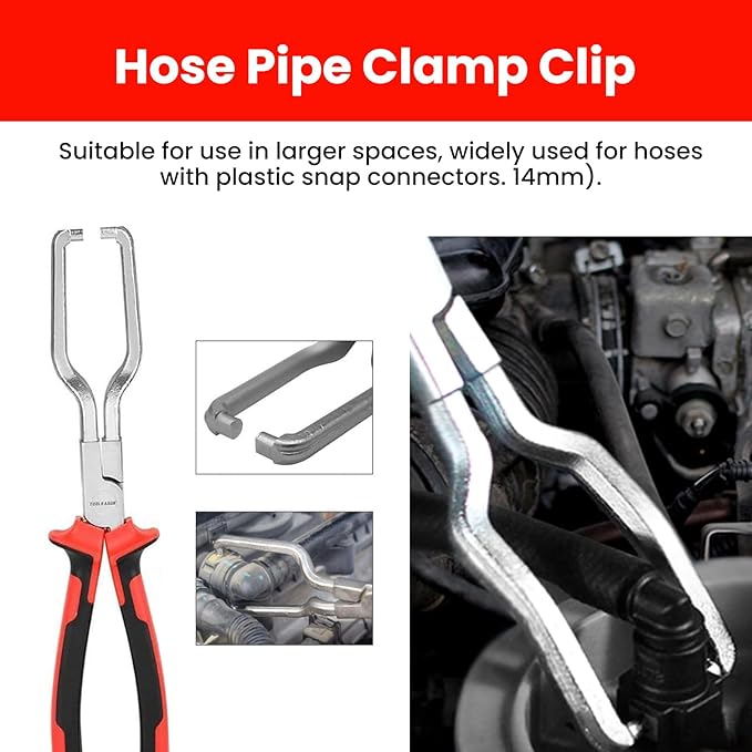 Sakerplus Professional Hose Clamp Kit, Pliers Set - Complete Fuel Line Tool Kit with Hose Removal Pliers & Clip Tools for Automotive Maintenance (9 in 1 Set)