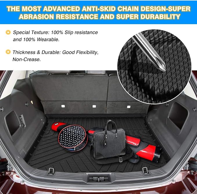 Edge Cargo Liner - Trunk Mat for 2007-2014 Ford Edge/2007-2015 Lincoln MKX, All Weather Cargo Mat for Edge Accessories, Anti-Slip Waterproof, Heavy Duty Car Mats, Car Accessories