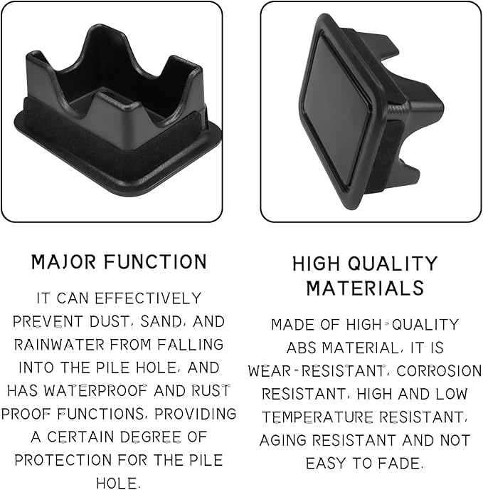 SQWS Bed Rail Stake Pocket Covers 2PCS Dustproof Black Truck Bed Rail Caps Compatible with Dodge Ram 1500 2500 3500 (2019-2025) Truck Beds Accessories Rear Trucks Beds Hole Plugs
