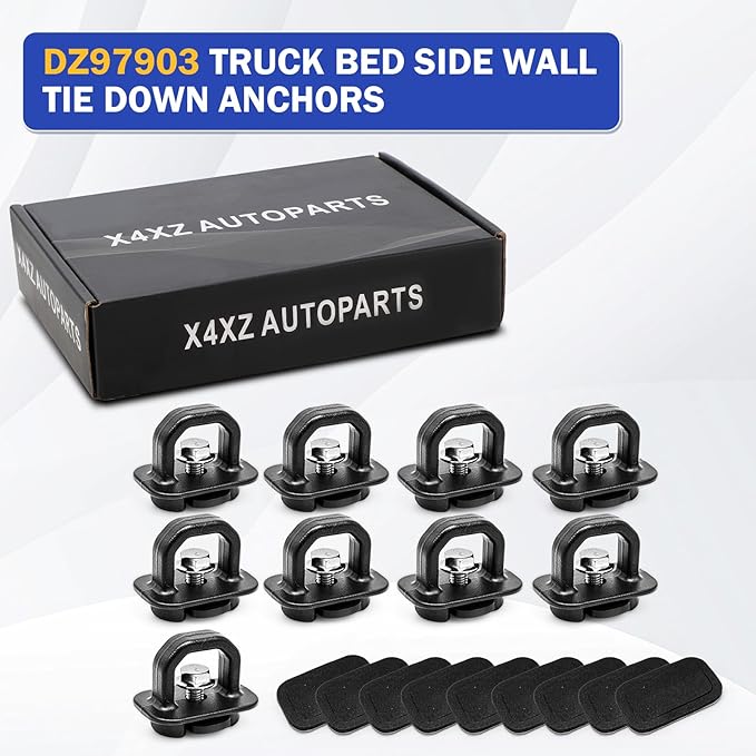 X4XZ DZ97903 Truck Bed Side Wall Tie Down Anchors, Bed Cargo Hooks for 2007-2024 Chevy Silverado 1500 2500 3500 Chevy Colorado IGMC Sierra 1500 2500 3500 I GMC Canyon 9PCS