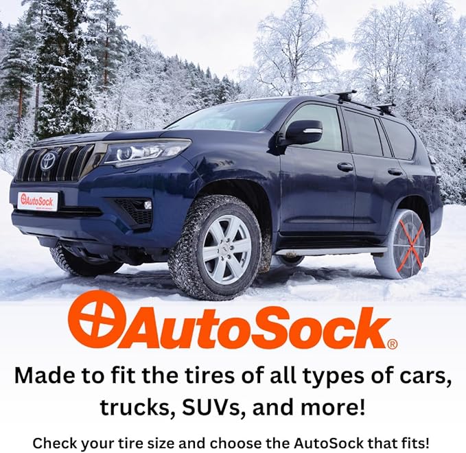 AutoSock Passenger Vehicle Snow Socks for Tires, HP850 - Car Sock Tire Traction Device for Snow, Ultimate Chain Alternative for Cars, SUVs & Pickup Trucks, Pack of 2