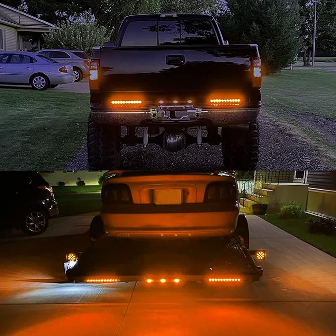 Nilight 16Inch Trailer Marker ID Bar 2PCS 11 LED Amber Turn Signals Tail Light DOT Compliant IP65 Waterproof for Truck Trailers Cargo Carriers