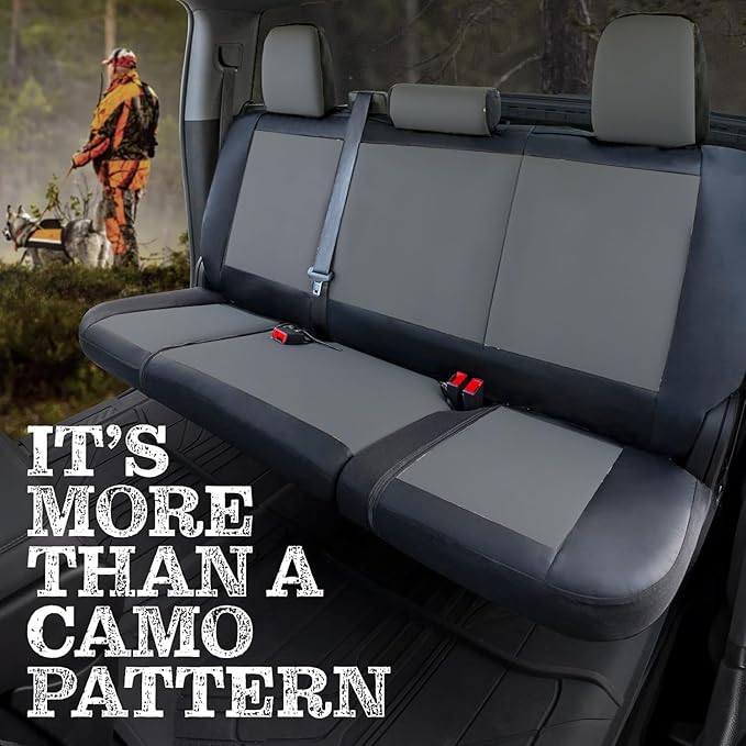 LPI Truck Grey Truck Bench Seat Cover Fits All Full-Size Silverado F-150 Ram Sierra Titan Tundra Pickup Trucks, Folding Bench or Standard Bench Seats, 600D Oxford Fabric with Faux Leather