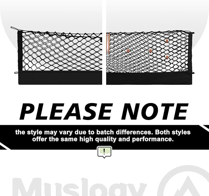 Muslogy Truck Bed Cargo Net Trunk Netting Compatible with Dodge Ram 1500 2019-2025 2026 Accessories, Pickup Cargo Organizer SUV Sedan Storage Net w/Heavy Duty Carabiners