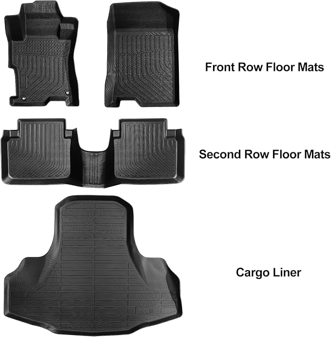 Floor Mats & Trunk Mat Fit for 2008-2012 Honda Accord(Only for Sedan,All Weather Protection TPE, Anti-Slip Floor Mats & Cargo Liner for 2008-2012 Honda Accord Accessories