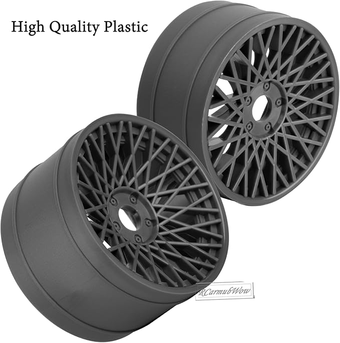 RC Wheels and Tires On Road Tire Tyre for 1/7 Arrm a Felony 6S BLX,17mm Hex Plastic Wheels RC Truck Tires Highway Tire On Road Tyre,4pcs,Grey