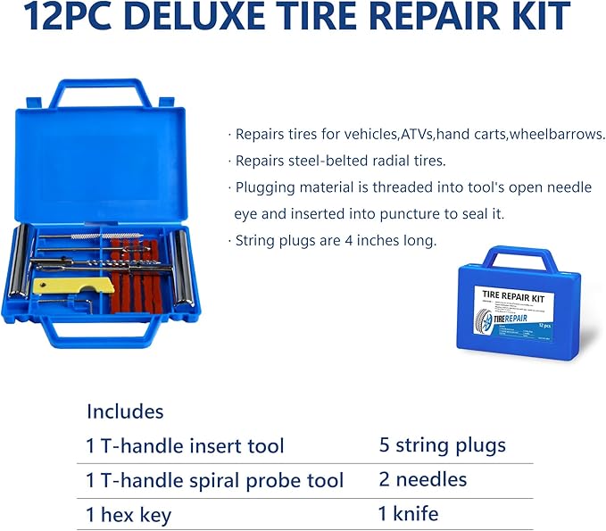 4 Piece Car Truck Floor Jack Service with Jack Stands Tire Repair Kit for Garages, Automotive,Repair Shops and DIY, Portable, 2 Ton 4,000 lbs, Lifting Range 3.3" - 15.2", Heavy Duty Steel, Blue