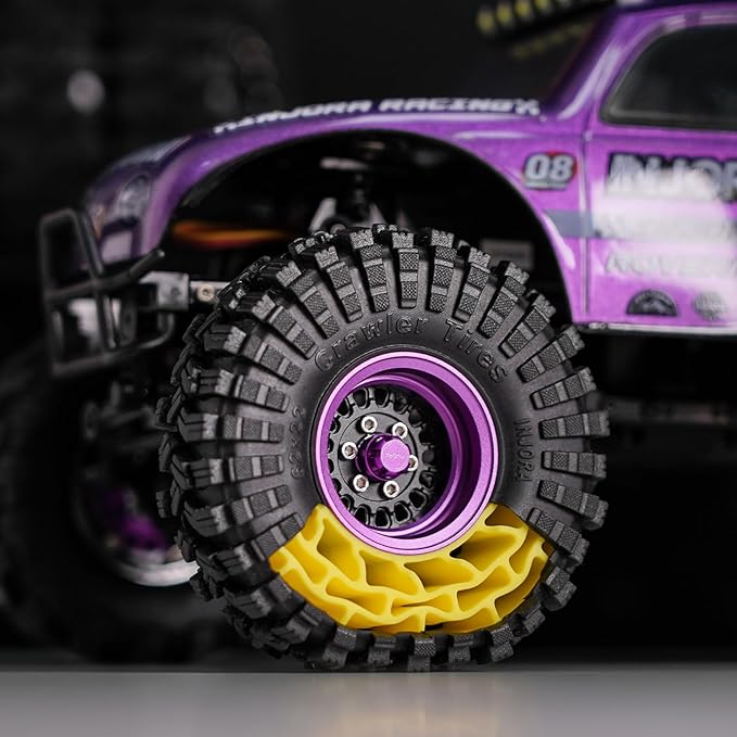 INJORA 1.0 Silicone Rubber Inserts and S5 All Terrain Tires for 1/18 TRX4M 1/24 SCX24 RC Crawler Upgarde