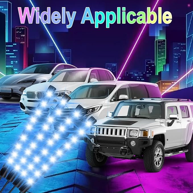 BFXM Car Interior Lights, 12V LED Strip Lights with Cigarette Lighter Adapter, Ambient Lighting Car Accessories, App & Remote Control Music Sync Color Change Lights for Truck Car Decor (36LED Beads)
