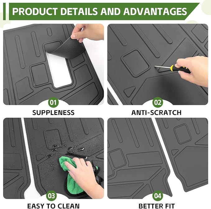2nd Row Seat Back Mat for 2025 2026 Toyota 4Runner 5&7 Seats, Kick Mats Rear Backrest Cover All Weather TPE Protector Cargo Liner Accessories