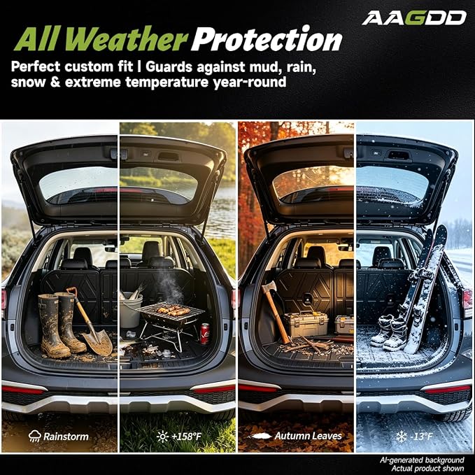 Cargo Trunk Mat with Backrest Mats for Kia Sportage 2023-2025 2026,All Weather Protection TPE Heavy Duty Cargo Liner Sportage Accessories,Black