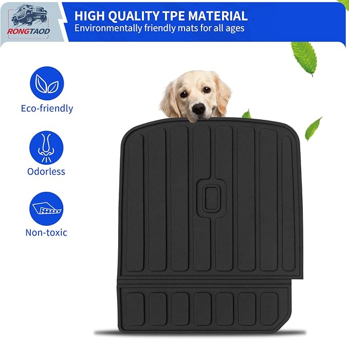 Rongtaod Kick Mats Compatible with 2026 Hyundai Palisade 7 Seater Cargo Mat Trunk Mat Back Seat Cover Protector 2nd Row Captain Chairs TPE All Weather Palisade Accessories (2nd Row Backrest Mats)