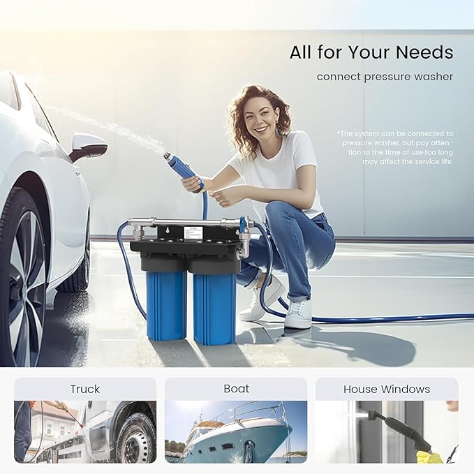 Waterdrop Spotless Car Wash System with Resin, Deionized Water System, Spot Free, Works for All Vehicles, RV, Motorcycles, Windows, Boats, Planes and More, No Towel Drying