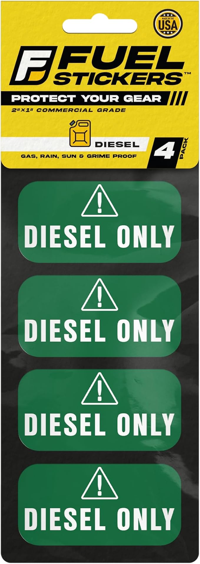 Diesel Only Sticker (Green), Labels for Tractors, Construction and Heavy Equipment - Weather Proof, Extreme Stick, Commercial Grade Diesel Labels by Fuel Stickers - USA Made (2x1 inch), 40 Labels