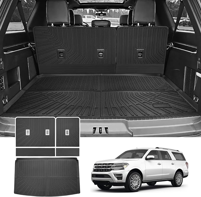 Cartist Trunk Mat & Backrest Mat for Ford Expedition Max/Lincoln Navigator L 2018-2024, All Weather Rear Seat Back Cover Cargo Mat for 18-24 Expedition Max/Navigator L Accessories (Only for Max & L)