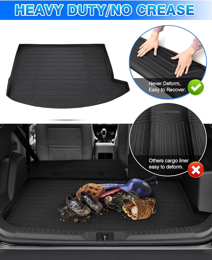Cartist Cargo Liner Custom Fit for Ford Escape 2013-2019 Accessories All Weather Trunk Mat Carpet Protection TPE Odorless