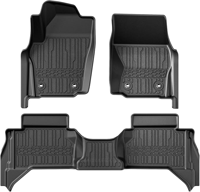 TripleAliners for Tacoma 2024 2025 2026 Double Cab Floor Mats (Fit Manual Trans ONLY) All Weather Floor Liners Compatible with 2024+ Toyota Tacoma Accessories Front & Rear Mats(Not for Hybrid/Auto)