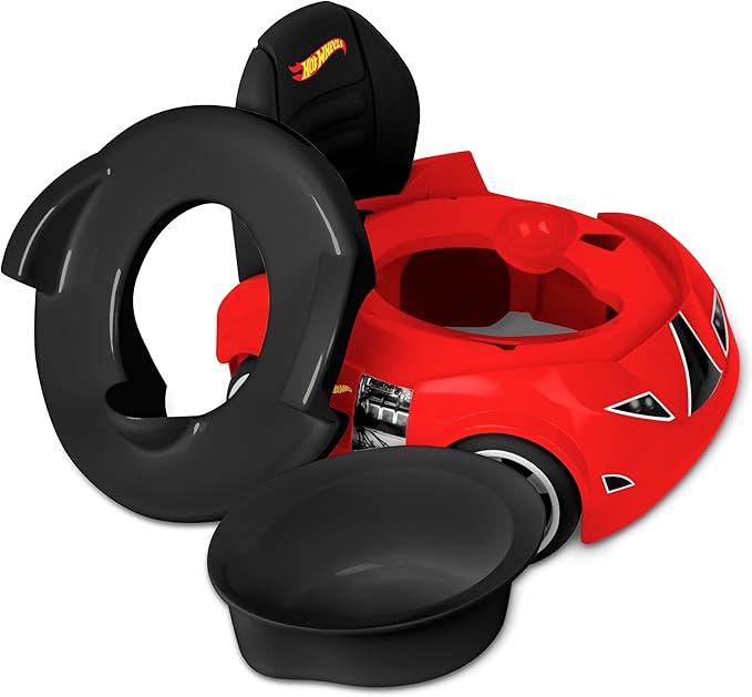 Hot Wheels™ Race Car Potty Training Toilet, Includes Detachable Toddler Toilet Seat and Kids Potty, Ages 12 Months and Up, Red