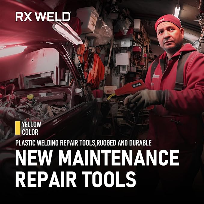 RX WELD Plastic Welder, 2 in 1 Plastic Welding Kit Repair Welder 1000PCS Hot Stapler for Car Bumper Cracks, Kayaks, Plastic Toys, Patent Number D1052628
