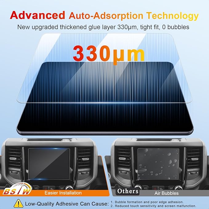 for Ram Screen Protector 8.4 Inch for 2013-2026 Dodge Ram 1500 2500 3500 Uconnect 5 Nav Pickup Truck 8.4-In Display for 2024 Ram 1500 Accessories 9H Tempered Glass Protective Film (Ram 8.4-In HD)