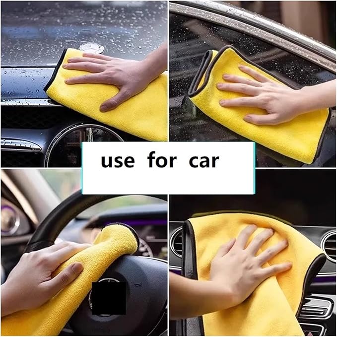 3/5/10Pcs Car Wash Microfiber Towel Set - 30 * 30CM & 30 * 60CM Absorbent Drying & Cleaning Cloth fit for Detailing, Kitchen, Glass and Household Use(5pcs 30-30cm)