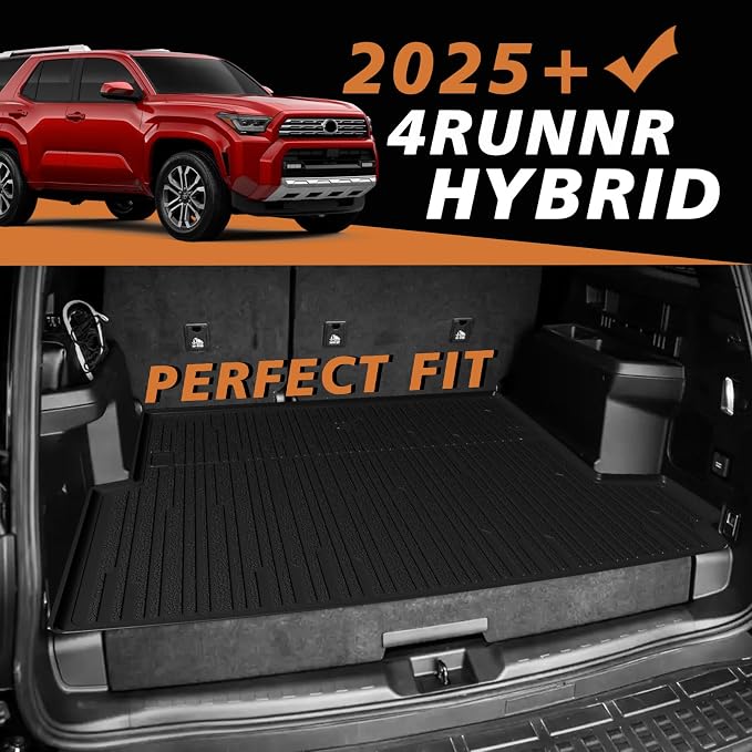 TripleAliners Floor Mats & Trunk Mat All Weather Liners Compatible With Toyota 2025 2026 4Runner Accessories Custom Fit TPE Heavy-Duty Waterproof Anti-Slip Floor Liner (5 Seats ONLY) - Only for Hybrid