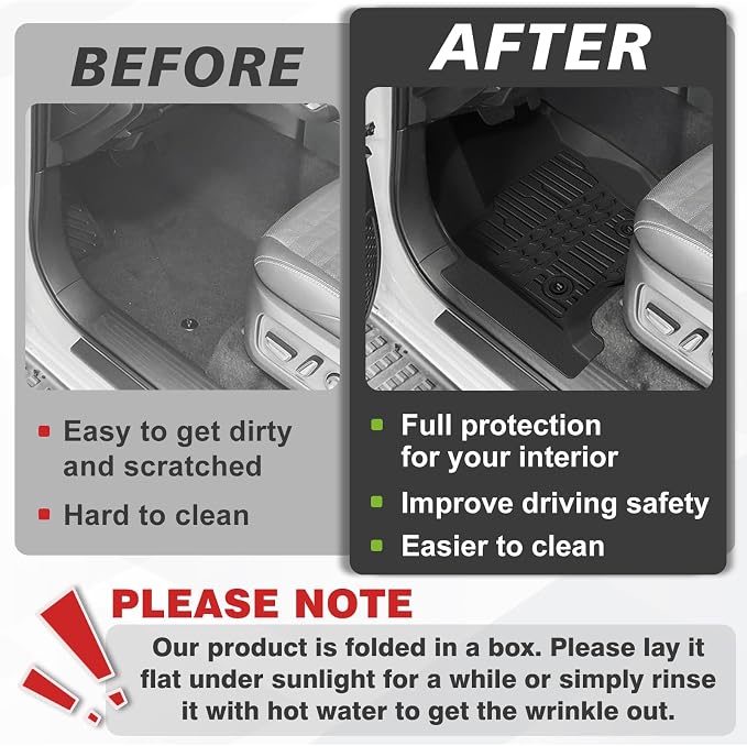 TripleAliners Fit for Toyota 2025 2026 4Runner Accessories Floor Mats All Weather Liners Custom Fit TPE Heavy-Duty 1st&2nd Row Waterproof Anti-Slip Floor Liners (Only for 5 Seats) Not for Hybrid Model