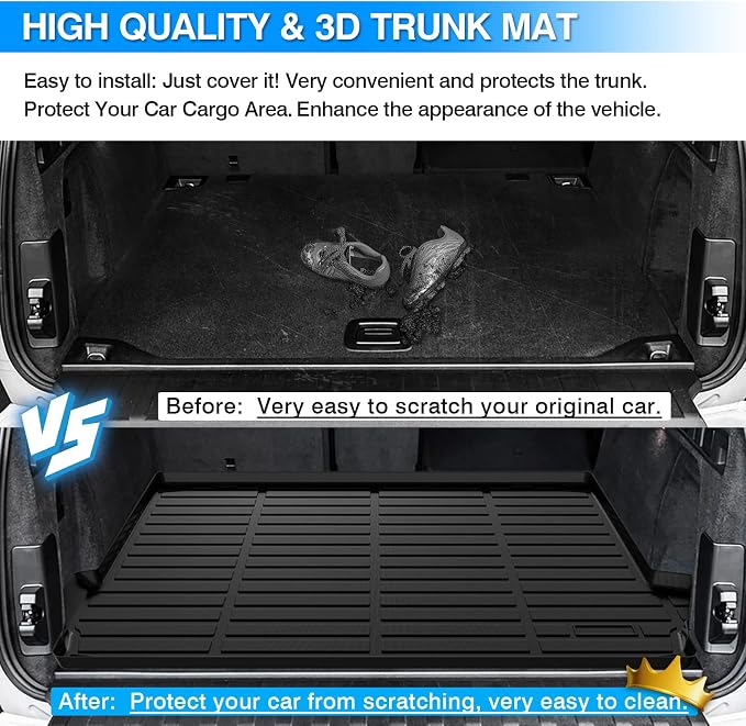 Cartist Cargo Liner Fits for BMW X5 (G05) 2019-2025 2026 (Only for 5 Seater), All Weather Trunk Mat for X5 Accessories Anti-Slip Heavy Duty