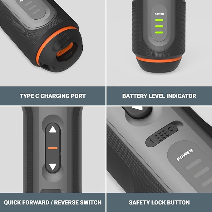 WORX WX242L 4V Lithium Screwdriver - 30-Piece Accessory Kit - Cordless Electric Driver - Rechargeable Battery - Black/Silver - Home DIY, Assembly, Furniture Installation, Repairs, Professional Use