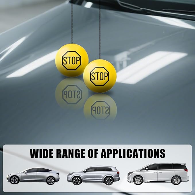 2PCS Garage Tennis Ball Parking Aid,Anti-Collision Hanging Garage Parking Aids for Cars with 13ft Rope,Universal Garages Parkings Stops Ball Garages Accessories for Car (Yellow/2PCS)