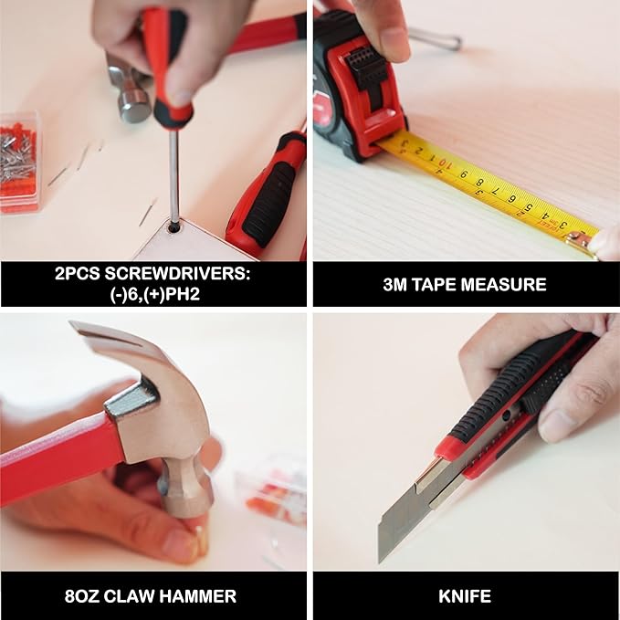 Basic Tool Kit - Tool kit for Home,Apartement,Dorm and Office.Starter Household Tool Set for Beginner,Women,New College for Home Repair,Daily Maintenance or DIY (155pcs-1new)