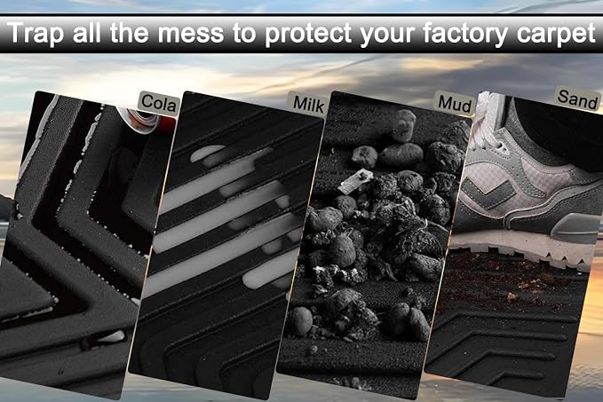 Aiqiying Floor Mats Compatible with Toyota Camry 2025-2026 Models,All Weather Waterproof Durable Custom-Fit Front Rear Rows Full Set Protection TPE Carpet Liners Accessories