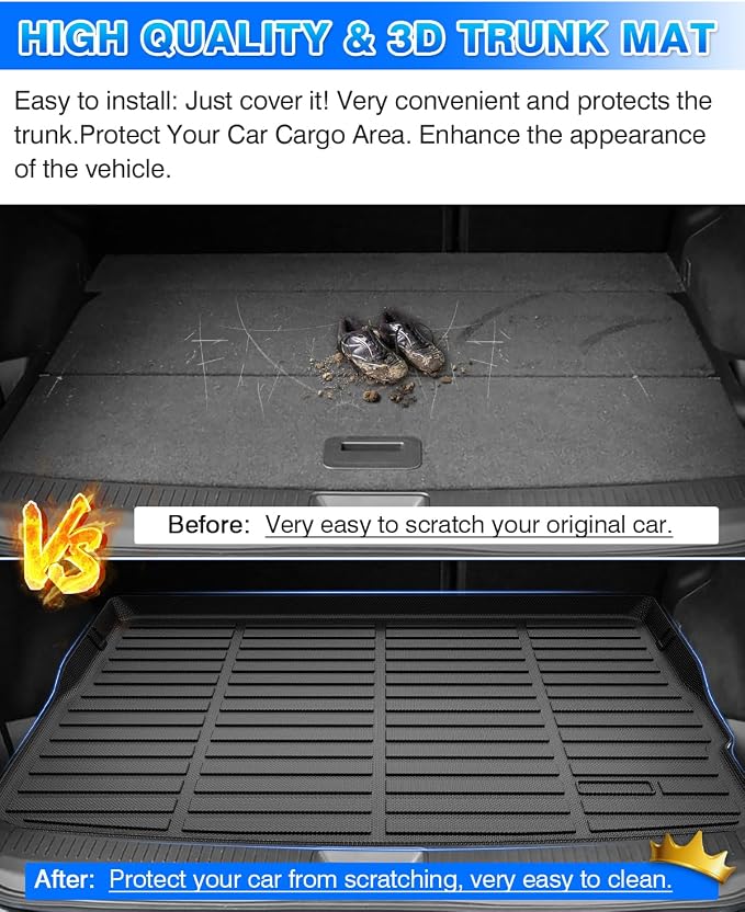 Cartist Cargo Liner for Nissan Ariya 2023 2024 2025 2026 Trunk Mat for Ariya Accessories TPE All Weather Cargo Mat Anti-Slip