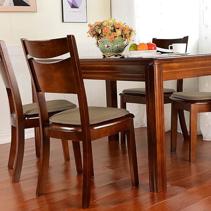 Shinnwa Kitchen Seat Cushions Set of 4, Non Slip Dining Chair Cushions, U-Shaped Indoor Chair Pads, 4 Pack, 15 x 16 Inches, Brown