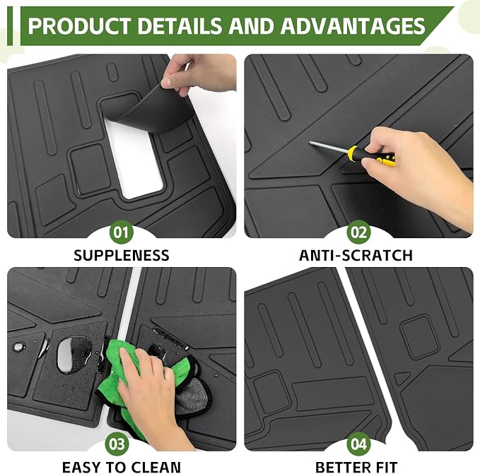 2nd&3rd Row Seat Back Mat for 2025 2026 Toyota 4Runner 7 Seats Gas, Kick Mats Rear Backrest Cover All Weather TPE Protector Cargo Liner Accessories(Not for Hybrid EV/i-Force MAX)