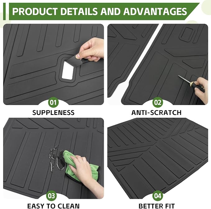 Cargo Liners for 2025-2026 VW Volkswagen Tiguan 5 Seats Trunk Mat with Seat Back Cover Accessories, All Weather Rear Cargo Mat Backrest Protector(Only fit 5 Seats)