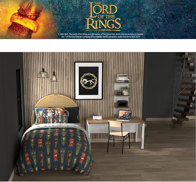 The Lord of The Rings: The War of The Rohirrim Bedding 7 Piece Super Soft Cozy Reversible Comforter and Sheet Set with Sham, Full, (Officially Licensed Product) by Franco