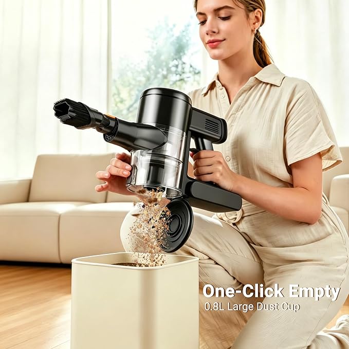 HOLOGO Cordless Vacuum Cleaner,40 Mins Runtime Lightweight Stick Vacuum Cordless,Self-Standing,Powerful Suction, Anti-Tangle Brush,Rechargeable Battery Vacuum for Carpet,Pet Hair,Hardwood Floor