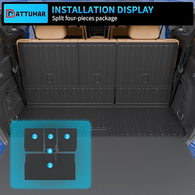 Cargo Mat Compatible with 2025 2026 Ford Expedition&Lincoln Navigator (NOT for Max/L) Trunk Mat Cargo Liner Back Seat Cover All Weather Expedition Accessories (Trunk Mat+Backrest Mats)