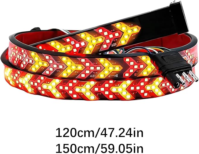 Bendable Silicone LED Rear Light with Flowing Turn Markers and Construction for Commercial Vehicles LED Turn Signals