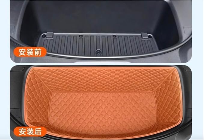 EV Frunk Mat Front Trunk Mat Custom for Electric Car - All-Weather, Full Coverage Protect Front Trunk(Brown)