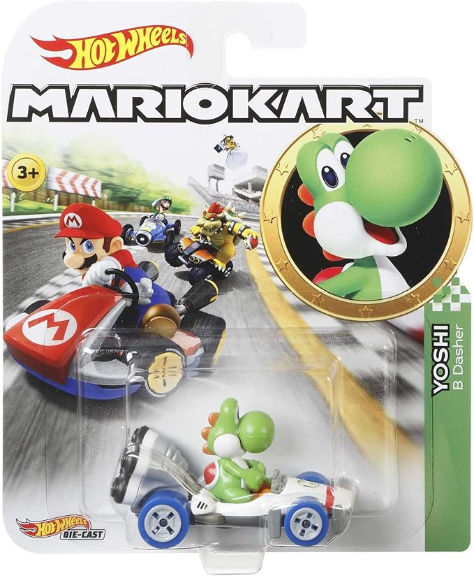 Hot Wheels Mario Kart Collection of 1:64 Scale Die-Cast Replica Vehicles, Toy Collectibles