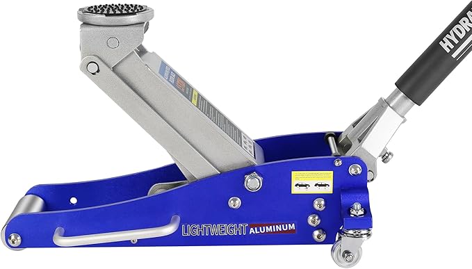 Floor Jack 1.5 Ton Hydraulic Low Profile Aluminum and Steel Car Jack, Lightweight Service Jack with Quick Lift Dual Pump, 3,000 lb Capacity, Lift Range 3.3"-18.5",Blue